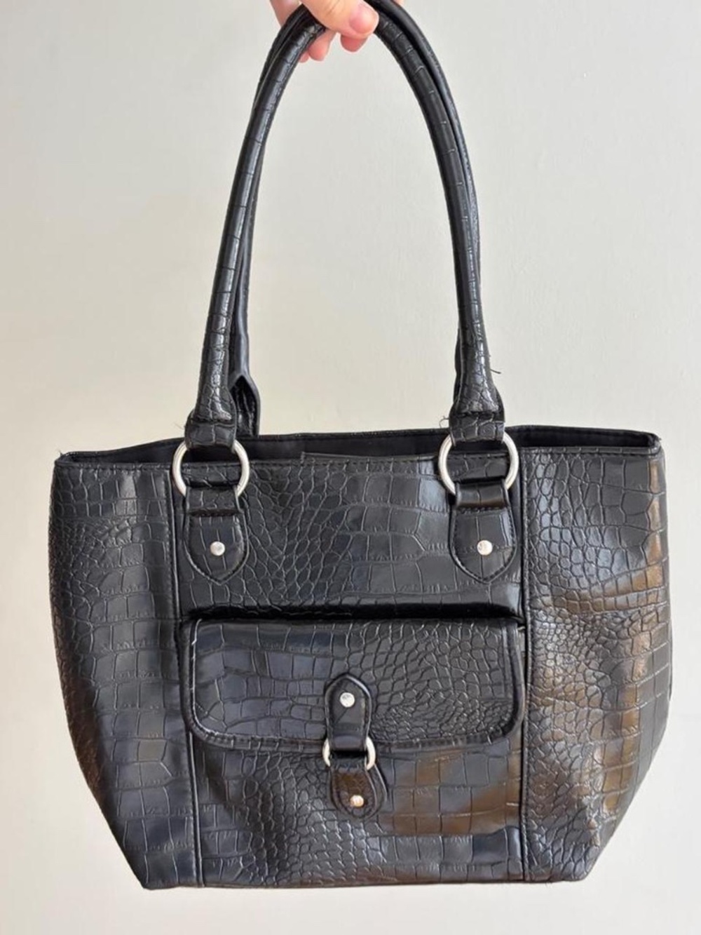 Y2K Shoulder Bag Croc Print Faux Leather Purse